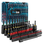 80 PCS Magnetic Impact Nut Driver Set - Metric & SAE with Socket Adapters, Wing Nut Driver, Bit Holder, Universal Sockets, Quick Release Extension, Power Bits, 1/4'' Quick Change, Storage Box