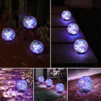 MLKNK Solar Globe Lights Outdoor Waterproof-Solar Balls-Solar Garden Lights-Orbs for Outside 4 Pack Cracked Glass Ball for Lawn Patio Yard Backyard Decorations
