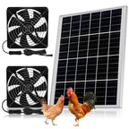 Roodike 5.5" Waterproofed Solar Powered 2 Fan Kits for Chicken Coop Shed