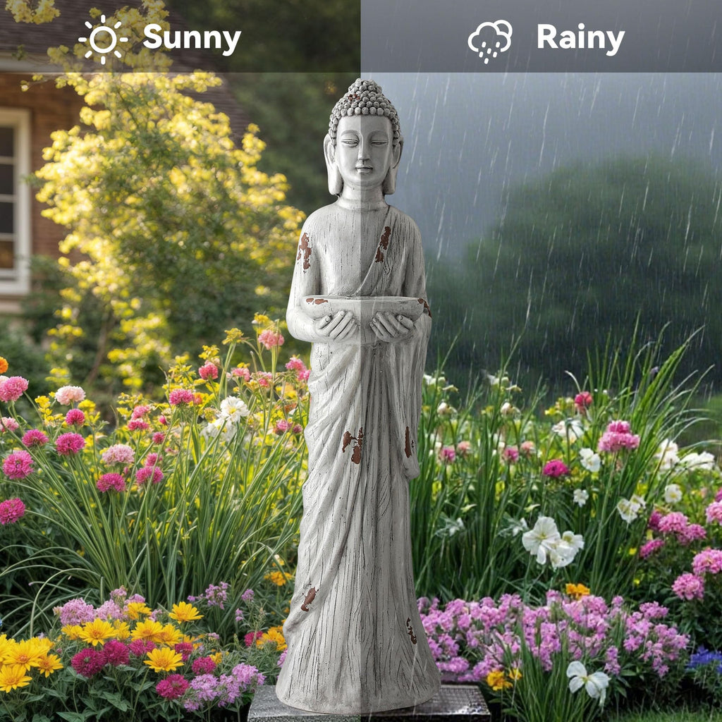Ultym 42" Buddha Outdoor Statue with Birdfeeder, Extra-Large Buddha Figures