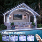 100Ft 720 LED Rope Lights for Outside with Remote & Plug - Cool White