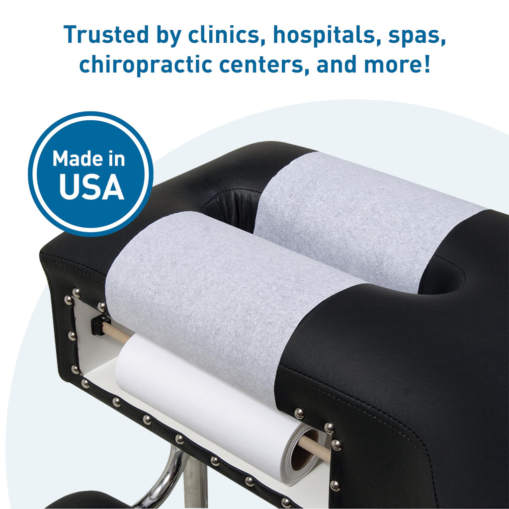 BodyMed Standard Headrest Paper Rolls for Chiropractic Exam Table, Smooth White, 8.5-Inch x 225-Feet, 50 Count – Disposable Exam Table Cover for Medical Office, Chiropractor, Spa Use
