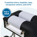 BodyMed Standard Headrest Paper Rolls for Chiropractic Exam Table, Smooth White, 8.5-Inch x 225-Feet, 50 Count – Disposable Exam Table Cover for Medical Office, Chiropractor, Spa Use