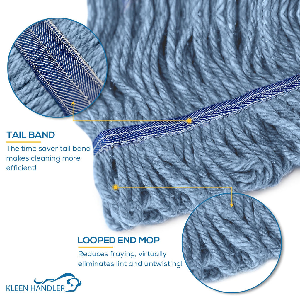 KLEEN HANDLER Heavy Duty Commercial Loop End Mop Head Replacement 6 Pack