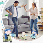 Simgoing 2 Pcs Mini Electric Doll Scooter Vehicles Toy Funny Doll Accessory with Music & Lights Could Rotate 360° Cute Plastic Scooter Toy Ornaments Battery Not Included (Blue & Green)