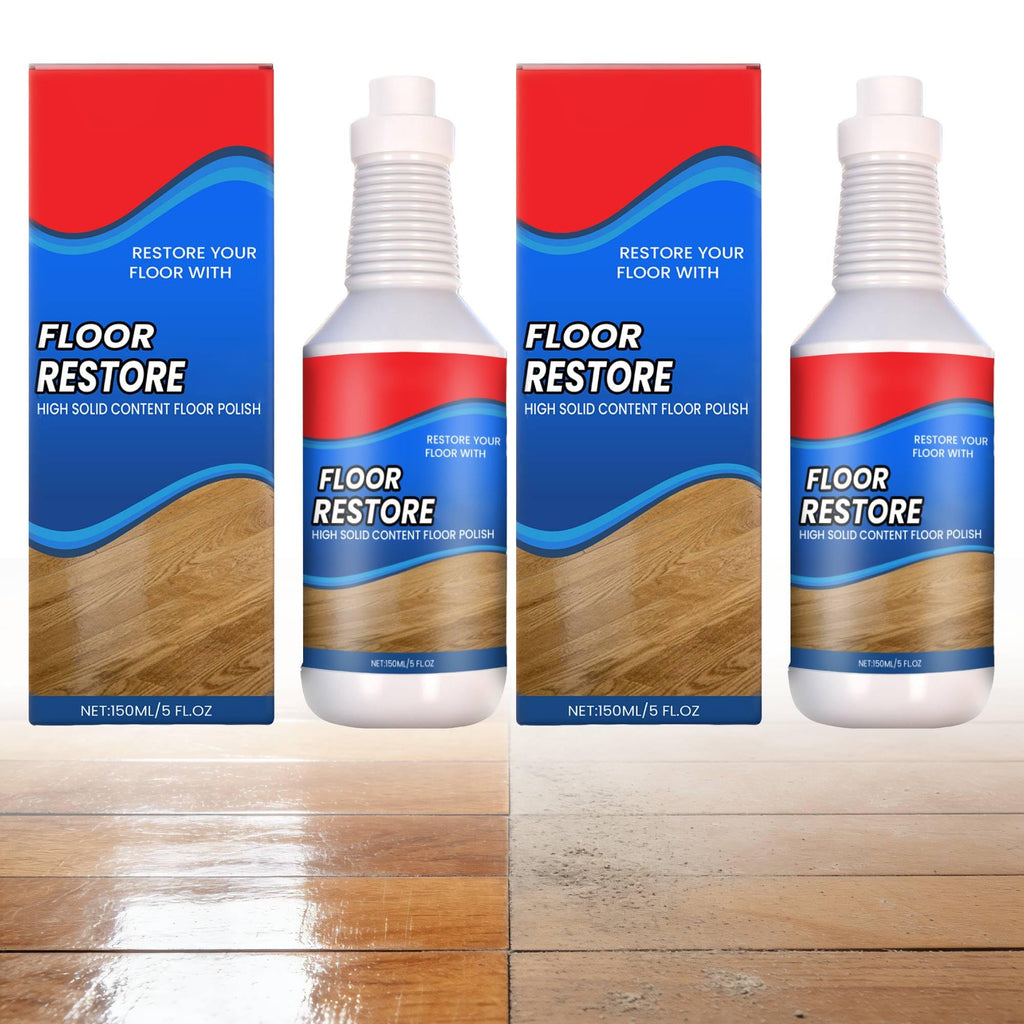 ROVIA Floor Restore for Wood Floors: Floor Clean Restorer & Polish for Tile, Shine Wood, Laminate, Vinyl, Bamboo - Quick-Drying Flooring Protection Agent (2, 150 ml)