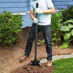 Tamper Tool Heavy Duty, 8x8 Inch Hand Steel Tamper Tool with 59 Inch Handle, Garden Ground Tamper for Leveling Soil, Gravel, Asphalt, Driveway