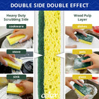 CELOX Non-Scratch Scrub Sponge for Washing Dishes, Yellow, 24Pack