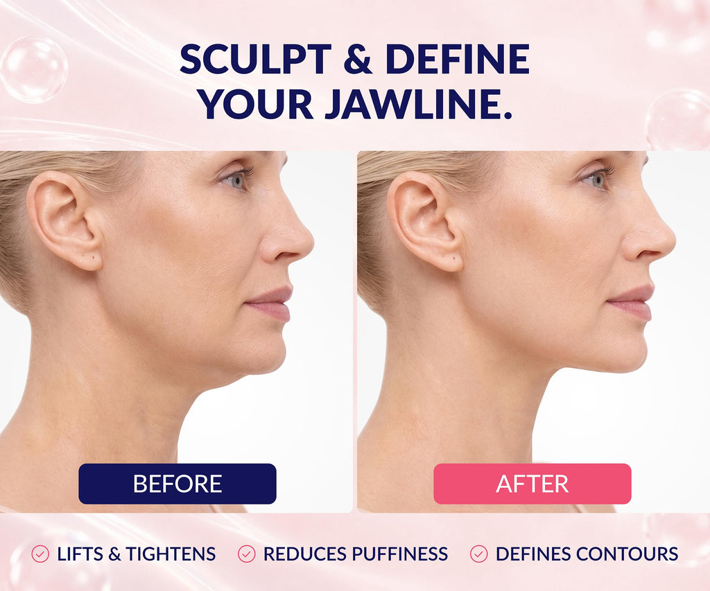 Stylia V Line Lifting Collagen Face Mask - Lift, Firm & Contour Jawline - Double Chin Strap with Hyaluronic Acid & Aloe - Neck Tightening and Lifting Mask - Jawline Shaper Face Lift Tape (10PC)