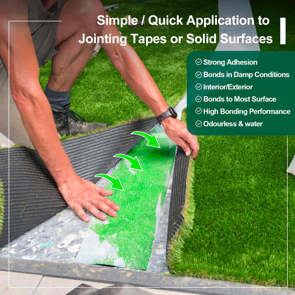 Threlaco 1 Gallon Turf Glue for Artificial Grass Artificial Turf Glue Tape Grass Paint Concentrate Carpet Green Adhesive for Synthetic Surfaces