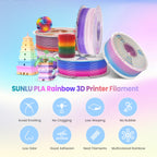 SUNLU 4KG Rainbow PLA Filament Bundle Multicolor, 4kg in Total