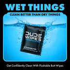 DUDE Wipes On-The-Go Unscented Travel Wipes - 2 Pack, 60 Count (Individually Wrapped) - Extra-Large Adult Flushable Wipes for Sensitive Skin - Infused with Vitamin E & Aloe - Septic and Sewer Safe