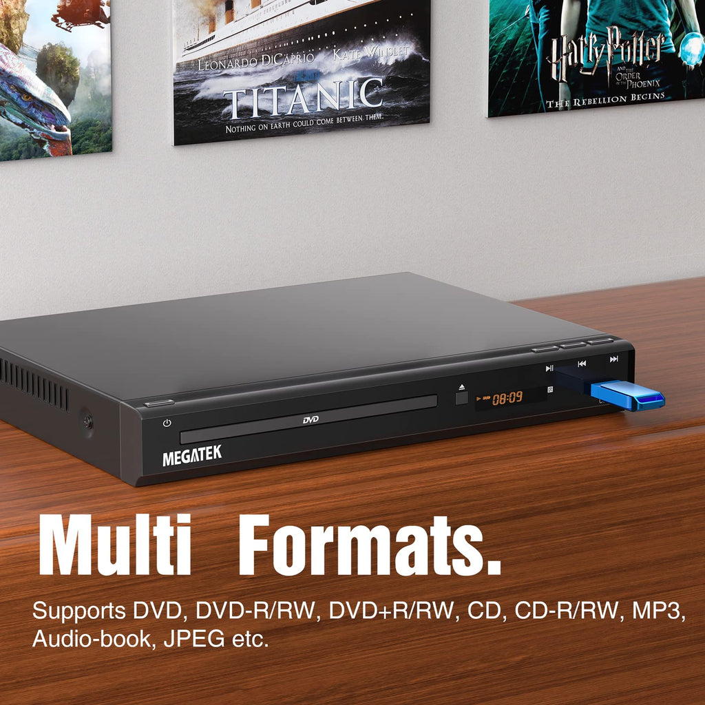 MEGATEK Region-Free DVD Player for TV with HDMI, USB & 1080p Upscaling
