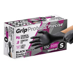 GripProtect Precise Black Nitrile Gloves 4 Mil, Chemical Resistant Gloves