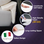 XetraDesign Bed Wedge Pillow for Headboard Gap Up to 7", Triangle Gap Filler for Bed, Mattress Wedge Gap Filler, Headboard Space Filler, Corner Pillow, White King 76"