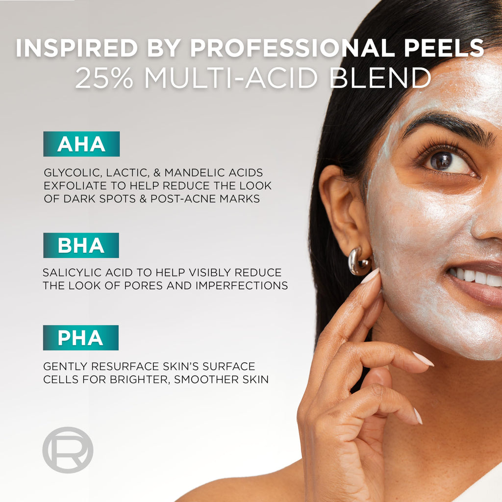 L'Oreal Paris Bright Reveal Dark Spot Exfoliant Peel, 25% AHA BHA PHA Face Exfoliator Solution, Gentle Skincare to Visibly Reduce Dark Spots and Renew Skin Texture, Includes SPF Lotion Sample