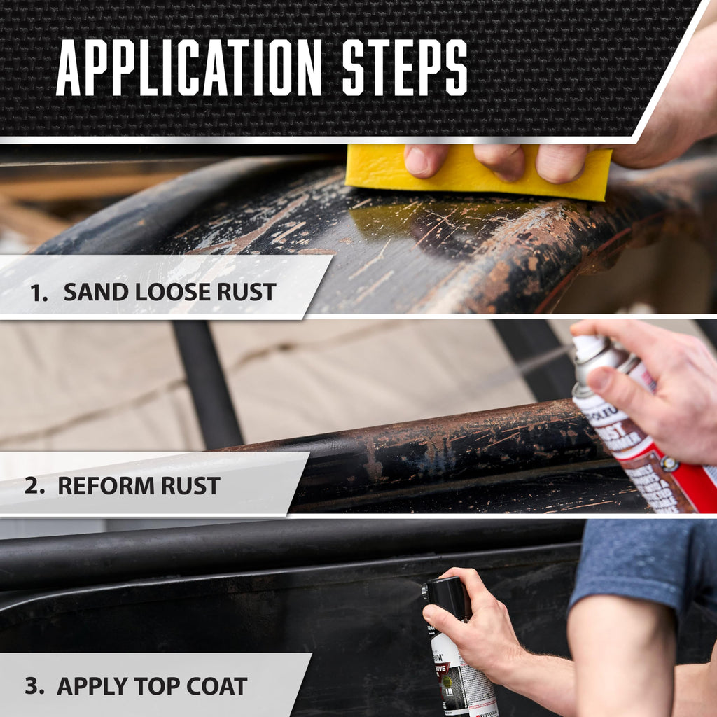 Rust-Oleum 248658-6PK Stops Rust Reformer Spray Paint, 10.25 oz, Black, 6 Pack