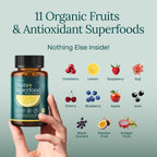 100% Organic Fruits and Veggies Supplement (USDA Organic - Made in USA) 180 Potent Fruits and Vegetable Capsules for Energy Boost & Daily Fruit and Vegetable Vitamins - Vegan, Non-GMO, Gluten-Free