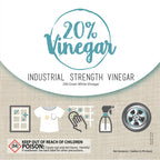 20% Professional Grade Concentrated Vinegar | Dilutes to 4 Gallons of Multipurpose Cleaning Vinegar | 4x Power Vinegar | Hundred's of Industrial & Home Uses