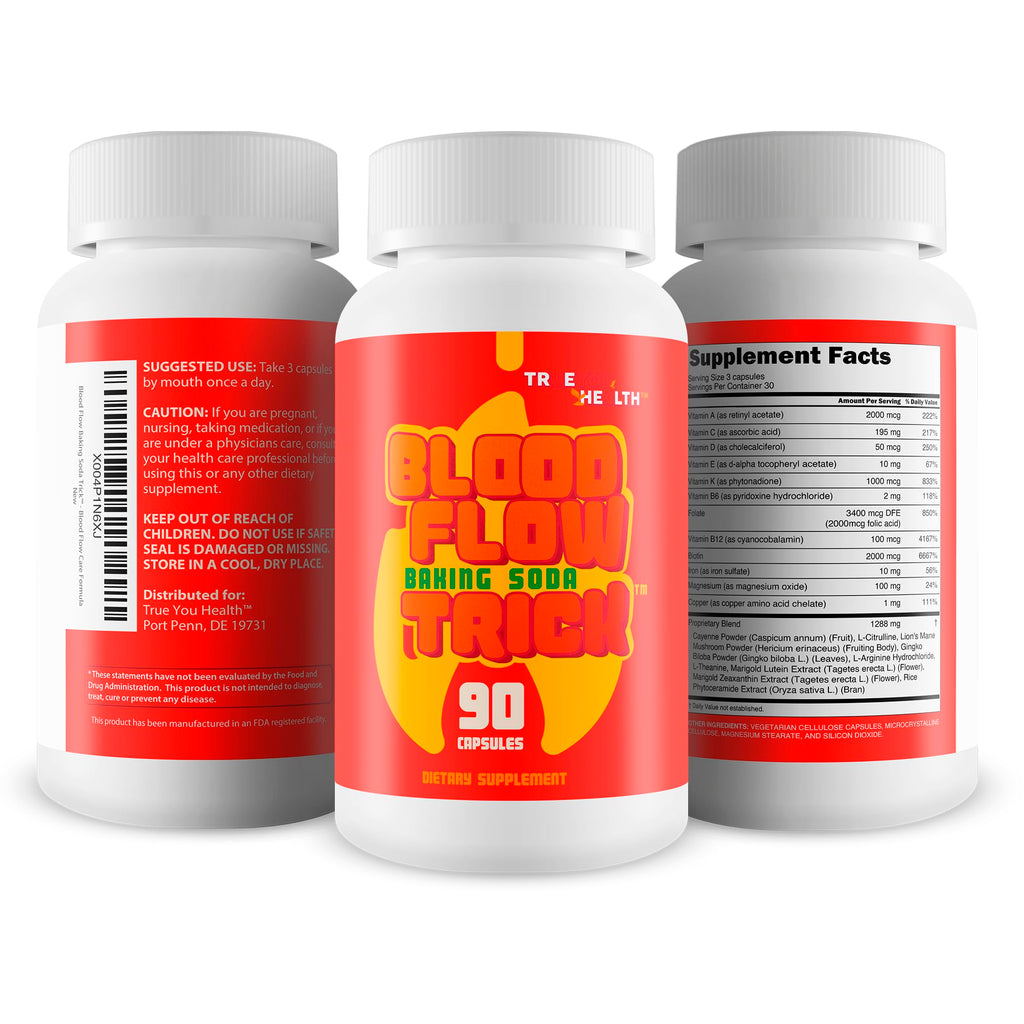 Baking Soda Trick for Men - Our Best Blood Flow Pills - Male Circulation Supplement for Advanced Blood Flow Care - Natural Circulation Supplements - Blood Circulation Supplements for Men