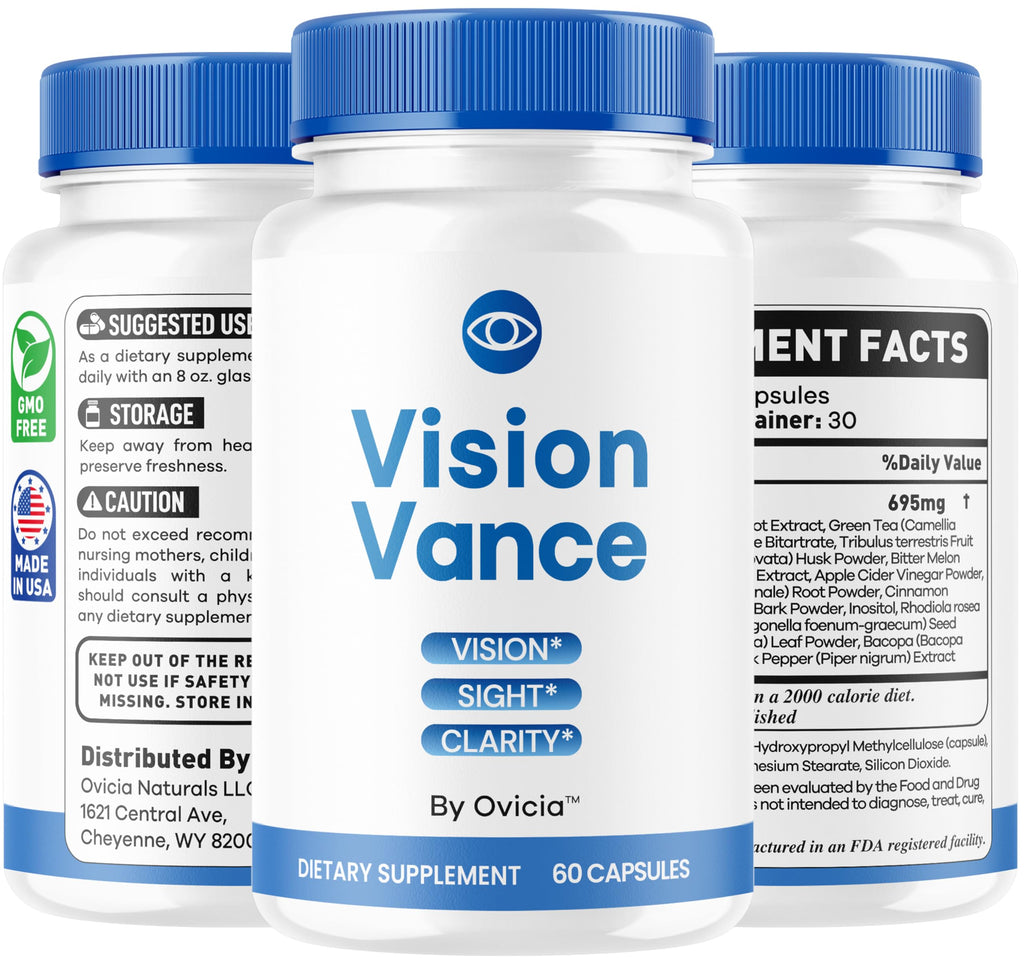 VisionVance Capsules - Official VisionVance Pills Advanced Premium Formula Support Maximum Strength, All Natural Ingredients Vitamins for Overall Health & Wellness, 60 Capsules for 1 Month