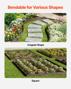 VEVOR Steel Landscape Edging, 5 Packs 39 x 3 in Rust-Resistant Metal Landscape Edging, Bendable Garden Edging Border, Heavy Duty Lawn Edging, Easy-to-Install, Flower Bed Yard Pathway Divider Brown