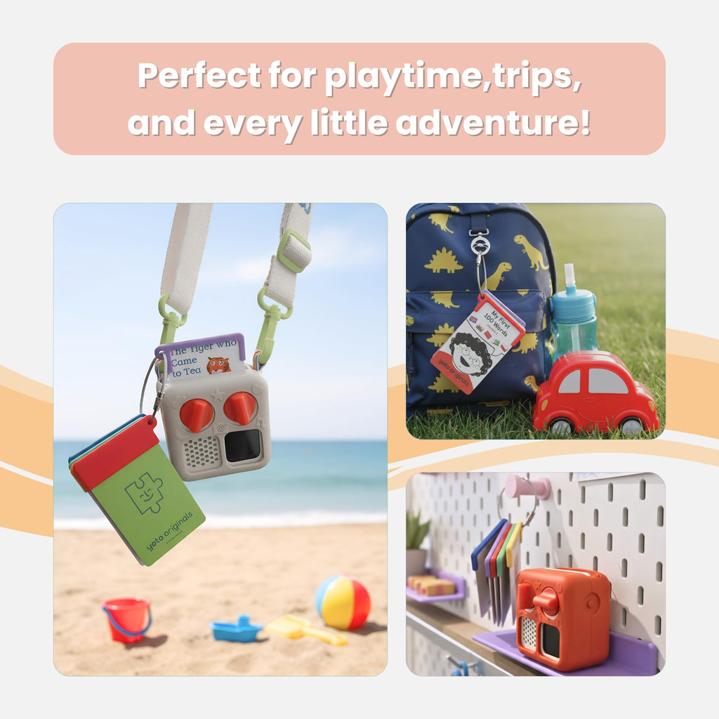 12 Pcs Card Holder for Yoto Cards with 2 Ring Loops, Reusable Portable Yoto Card Holder Ring Set, Kids Travel Carrier, Audio Story Card Storage Organizer, Accessories Compatible with Yoto Mini Player