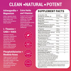 Bvlaue Cortisol Supplements Detox for Women - 20-in-1 Cortisol Reducer,Manager,Lower w/Ashwagandha,Magnesium,L-Theanine,Saffron,Rhodiola for Hormone Balance/Sleep/Stress Relief,Strawberry Flavor