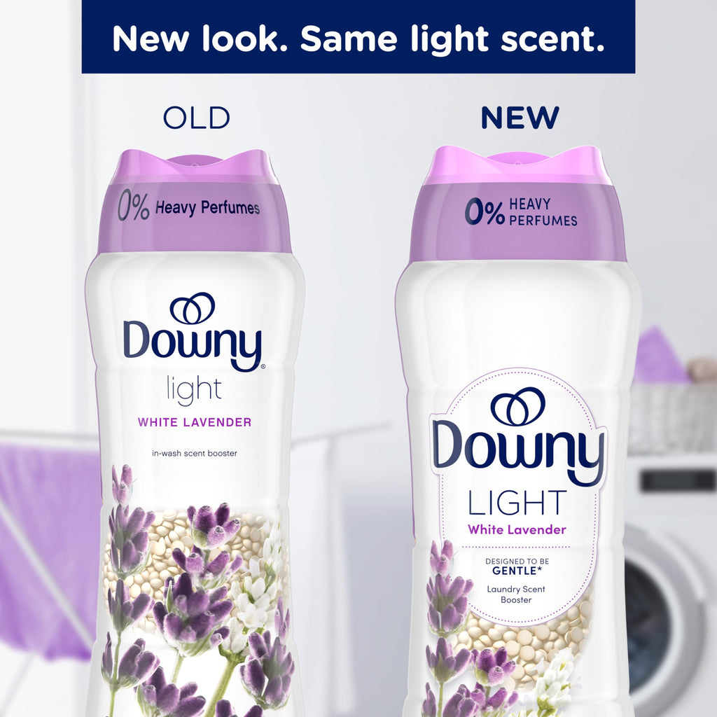 Downy Light Laundry Scent Booster Beads, White Lavender Scent, 24.0 oz, in-Wash Fabric Beads Designed to Be Gentle with a Light Boost of Scent, No Heavy Perfumes