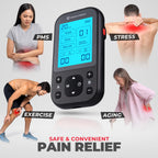 NEOCARBON TENS Unit Muscle Stimulator Pro for Back Pain Relief, Shoulder Recovery and Physical Therapy, Electronic EMS Massager Machine with PMS Pulse for Effective Shock Therapy, Black
