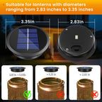 4 Pack Replacement Solar Light Parts for Lantern Solar Light Replacement Tops Waterproof LED Replacement for Outdoor Lanterns 2 Colors(Top 3.34 Inch, Bottom 2.83 Inch)