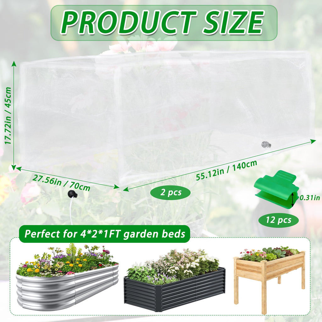 Garden Netting for Raised Beds, Plant Covers Garden Protection Bird Netting