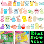 EKisemio 120Pcs Mini Resin Animals Blind Bags, Glow Mystery Figures Bags