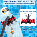 Sepetrel Professional Pool Vacuum Hose and Head – Heavy Duty Hoses with Swivel Cuff and Weighted Flexible Vacuum Head, for Ingraound & Above Ground Pools