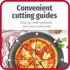 GoodCook AirPerfect 14" Insulated Nonstick Carbon Steel Pizza Pan with Cutting Guides, Perforated Nonstick Pizza Pan, Gray