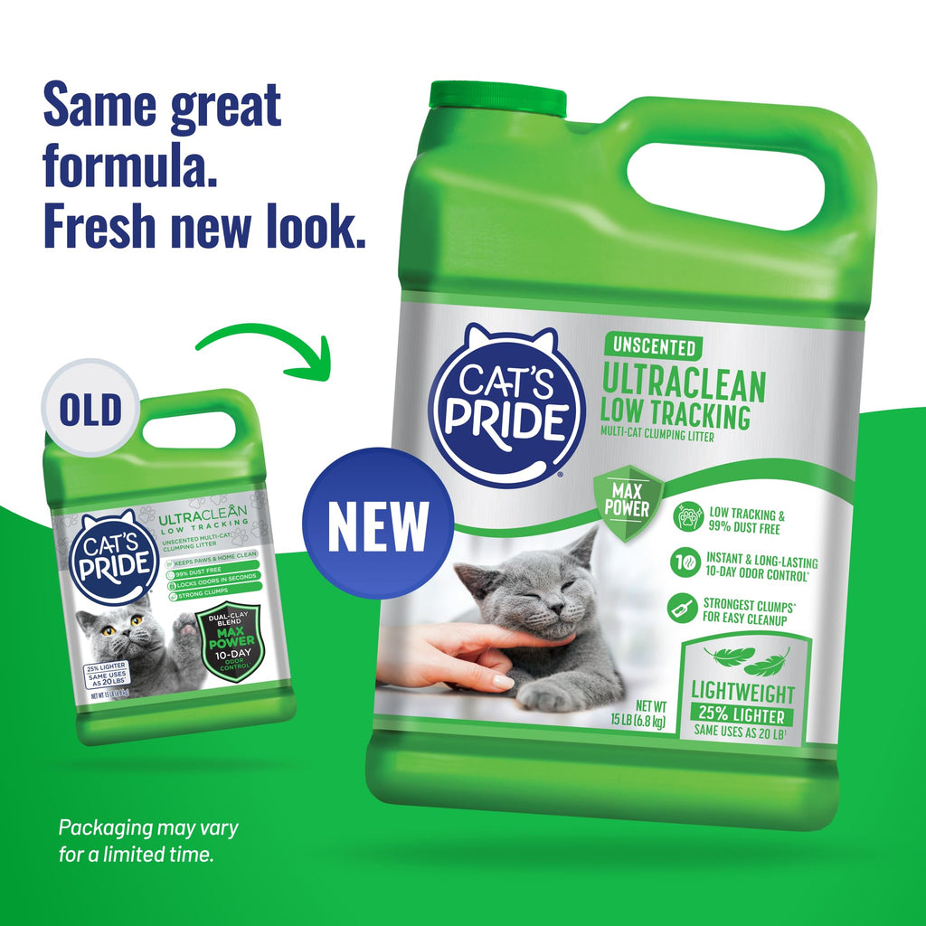 Cat's Pride UltraClean Low Tracking Powerful Clumping Litter Unscented 15lb