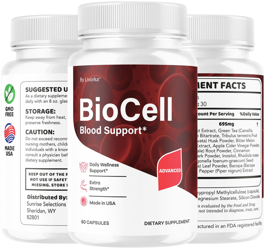 Bio Cell Capsules - Official BioCell Blood Health Support Pills Advanced Formula Supplement, All Natural Bio Cell Vitamins for Overall Health & Wellness Reviews, 60 Capsules for 1 Month