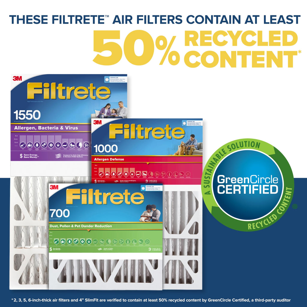 Filtrete 20x25x5 Air Filter MERV 12, MPR 1550 Certified Asthma & Allergy Friendly 1-Pack, Fits Trion AirBear, AC Furnace HVAC Filters, Pleated Electrostatic (Actual Size 19.56 x 24.13 x 4.75 in)
