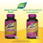 Nature's Way Alive! Women's 50+ Complete Multivitamins, Supports Healthy Heart, Brain, Bones*, Superfood Antioxidants(1), B-Vitamins, Gluten Free, 130 Tablets (Packaging May Vary)