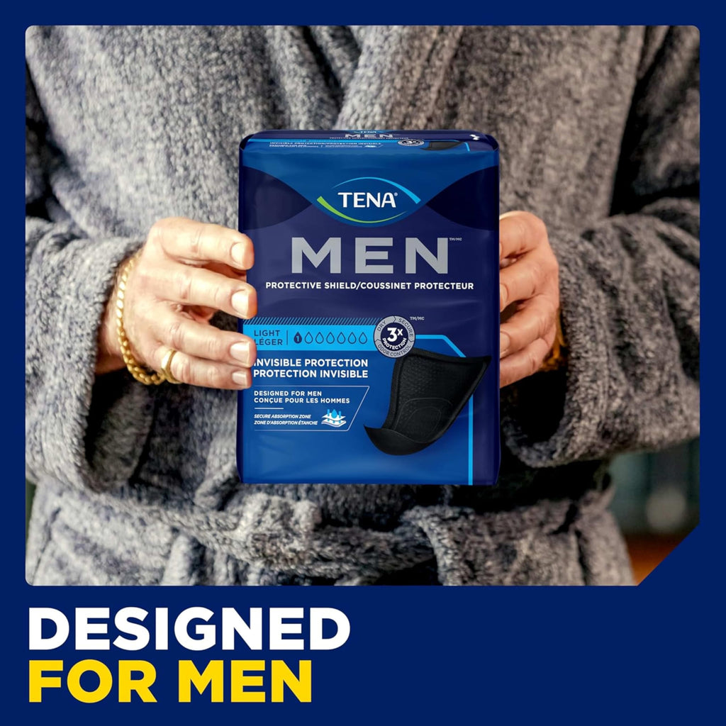 Tena Men Light Incontinence Protective Shield for Men, Bladder Control, Discrete, Light Absorbency, 174 Count