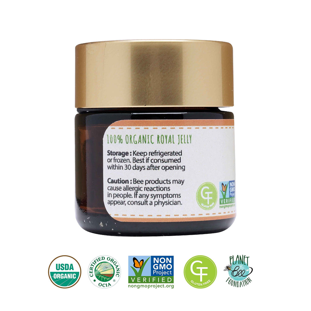 Greenbow Organic Fresh Royal Jelly - 100% USDA Certified Organic, Non-GMO, Halal, Pure, Gluten Free - One of The Most Nutrition Packed - (28g)