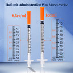 1ml Syringe 30G 1/2 Inch 13mm, Lab Supplies Individually Wrapped, Pack of 100