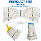Eccliy 24 Pack Heavy Loop End Cotton String Mop Head Heavy Duty Mop Head Commercial Refills Replacement Bulk for Home Industrial Commercial Floor Cleaning