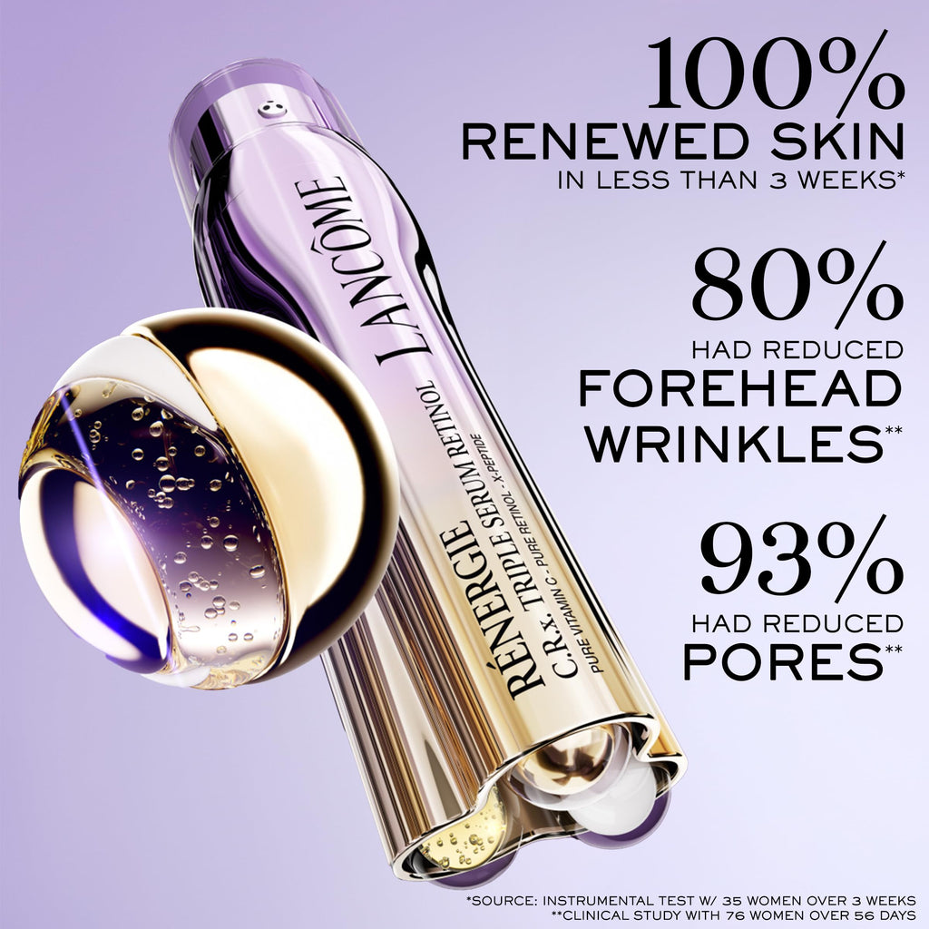 Lancôme Rénergie C.R.x. Triple Serum Retinol - Anti-Aging Serum With Pure Retinol, Pure Vitamin C, X-Peptide - Target Wrinkles and Pores - All Skin Types, including Sensitive 0.67 Fl. Oz.