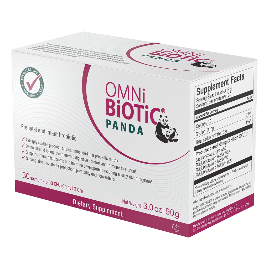 OMNi BiOTiC Panda - Probiotic for Mom and Baby - Prenatal and Infant Probiotic – Gut Health & Immune System Support – Vegan and Hypoallergenic - Non-GMO (1 Pack)