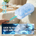 Duster Refill for Swiffer Duster, 30 Count Heavy Duty 2 Side 360° Duster Refills with 1 Handle, 4X Microfibers, Disposable Multi Surface Dusters for Cleaning