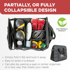 TRUNKCRATEPRO Extra Large Multi Compartments Collapsible Portable Trunk Organizer with Metal Hooks, Recommended for Really Large Loads Black Extra Large