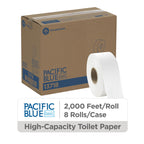Georgia-Pacific Pacific Blue Basic 1-Ply Jumbo Jr. 9'' Toilet Paper by GP PRO (GEORGIA-PACIFIC), 13718, 2,000 Linear Feet Per Roll, 8 Rolls Per Case