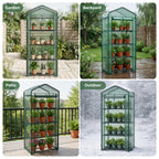 NEWBULIG 27"x19"x63" Mini Greenhouse, with Durable Zipper Door 4 Tier