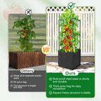 Laodier 3 Pack Tomato Cages, Square Tomato Trellis with 17 Gallon Grow Bags,47IN Tall Heavy Duty Tomato Plant Support Stakes for Garden Climbing Vegetables Flowers Fruits (Extra-Bold, 3 Pack)